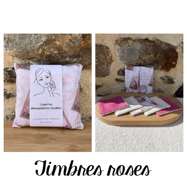 Lingettes démaquillantes lavables (rose)
