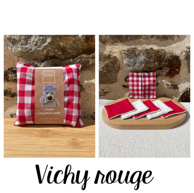 Lingettes démaquillantes lavables (rouge)