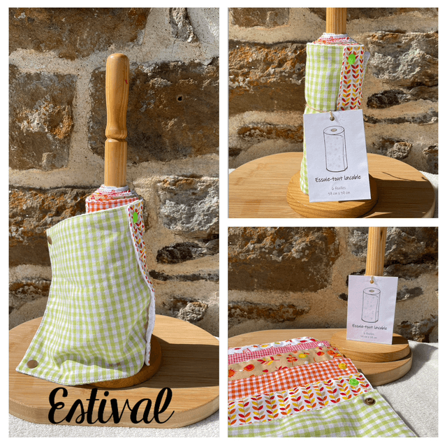 Essuie-tout lavable 6 feuilles