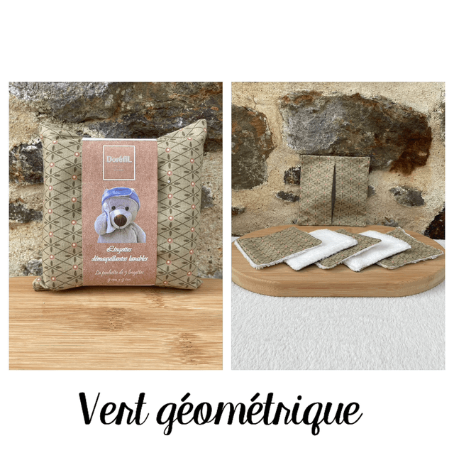 Lingettes démaquillantes lavables (vert)