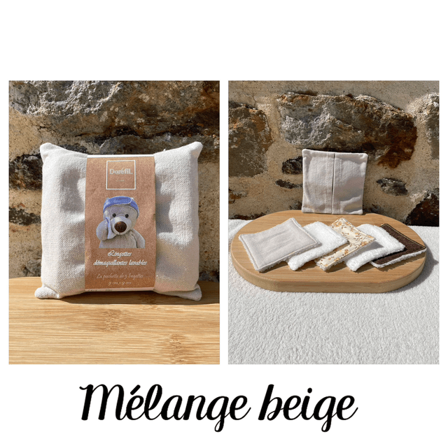 Lingettes démaquillantes lavables (beige)
