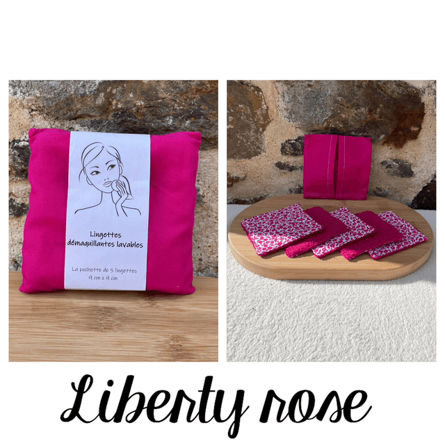 Lingettes démaquillantes lavables (rose)