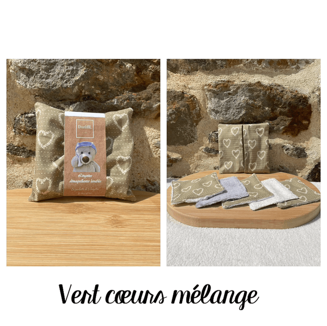 Lingettes démaquillantes lavables (vert)
