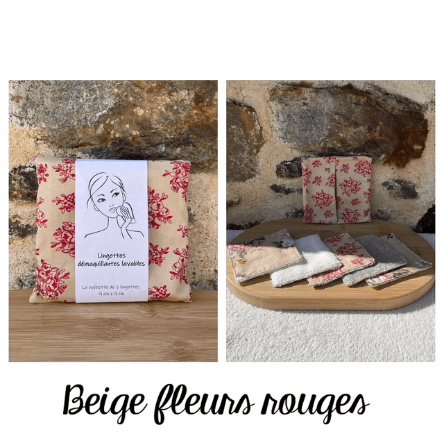 Lingettes démaquillantes lavables (beige)