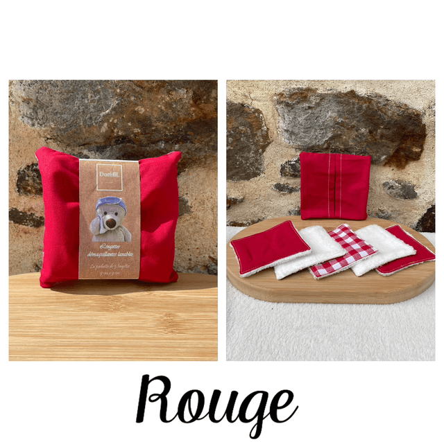 Lingettes démaquillantes lavables (rouge)