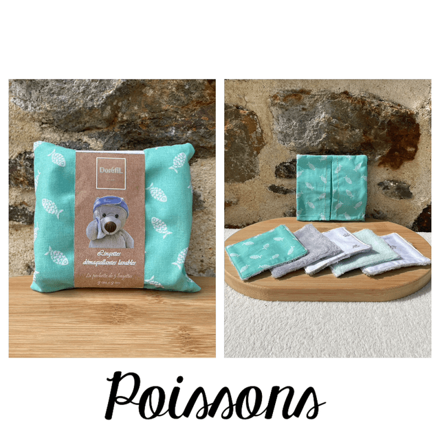 Lingettes démaquillantes lavables (bleu)
