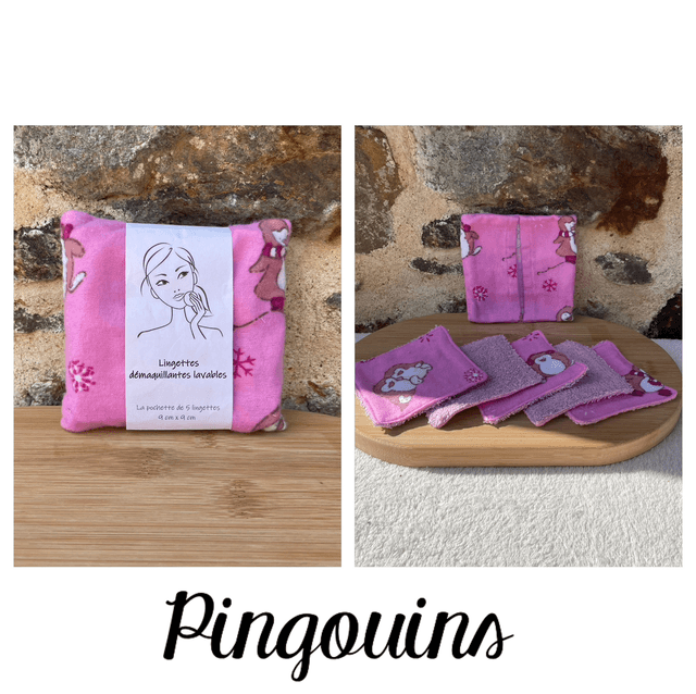 Lingettes démaquillantes lavables (rose)